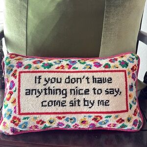 Furbish needlepoint pillow